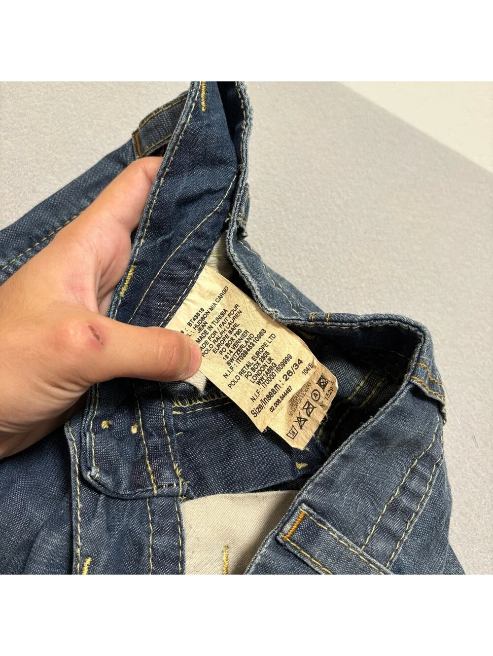 VTG Y2K Polo Ralph Lauren Cargo Pocket Flare Low Rise Jeans Women's 27x33 Blue